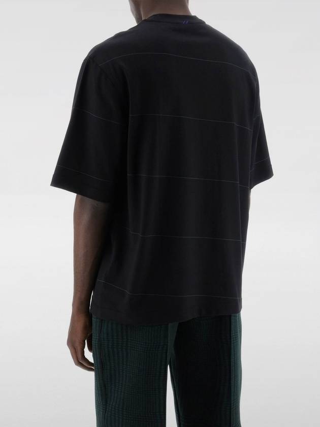 Striped Cotton Short Sleeve T-Shirt Black - BURBERRY - BALAAN 3