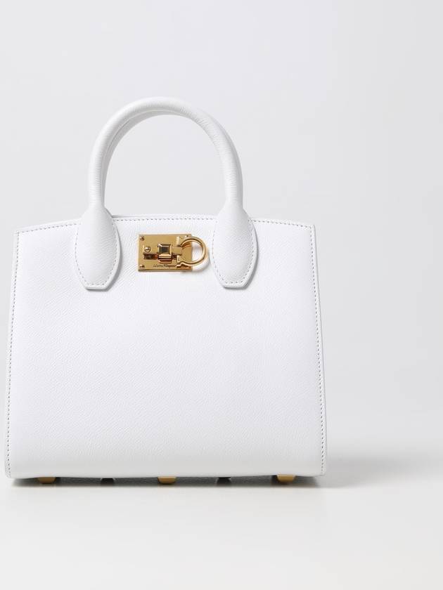 Gancini Studio Box Tote Bag White - SALVATORE FERRAGAMO - BALAAN 2