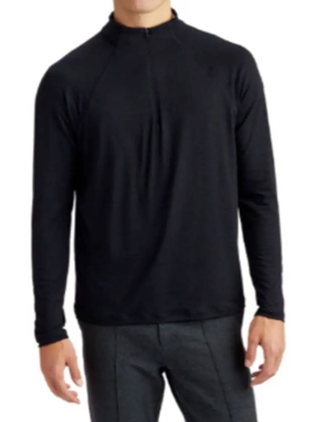 Men's Luxe Quarter Half Zip Layer Long Sleeve T-Shirt Black - G/FORE - BALAAN 3