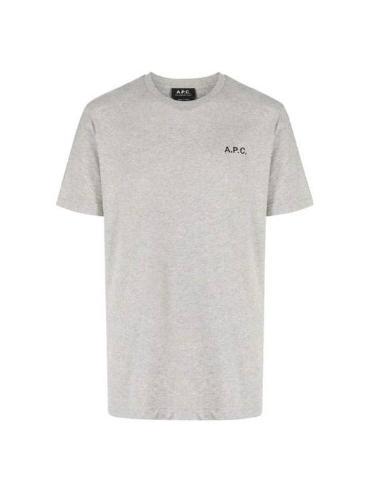 Wave Short Sleeve T-Shirt Heather Pale Grey - A.P.C. - BALAAN 1