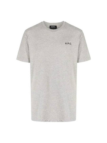 Wave Short Sleeve T-Shirt Heather Pale Grey - A.P.C. - BALAAN 1