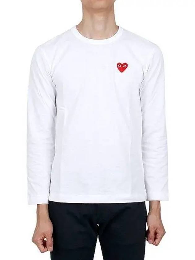 Red Heart Wappen Long Sleeve T-Shirt White - COMME DES GARCONS - BALAAN 2