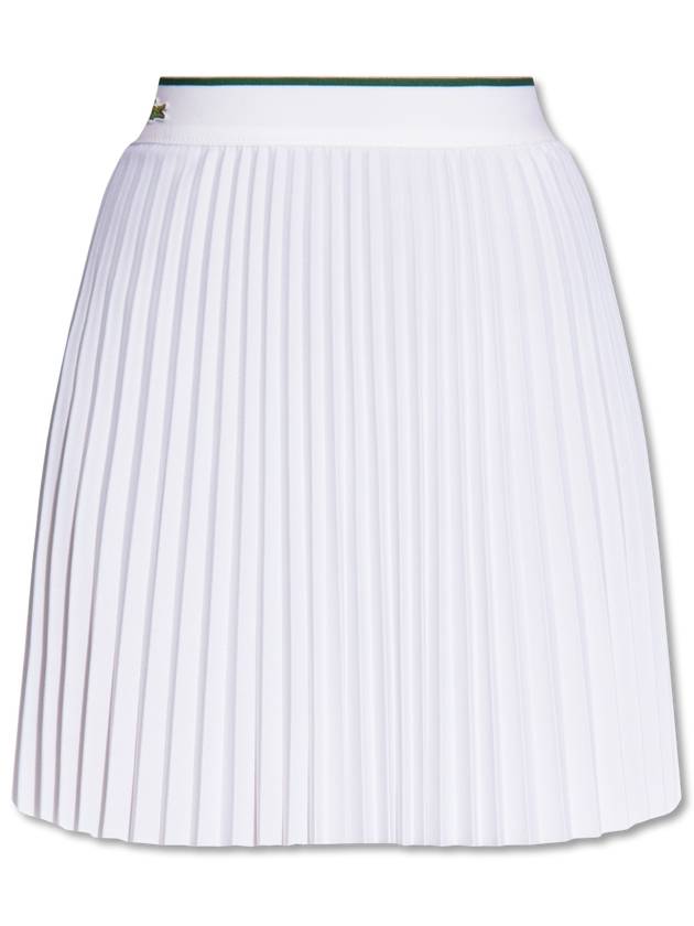 Elastic Waist Pleated Skirt White - LACOSTE - BALAAN 1