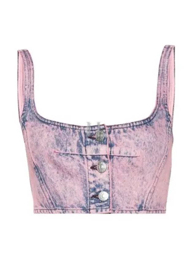 Bleached Denim Cropped Sleeveless Purple - MARNI - BALAAN 2