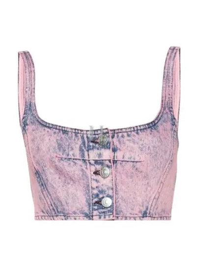 Bleached Denim Cropped Sleeveless Purple - MARNI - BALAAN 2