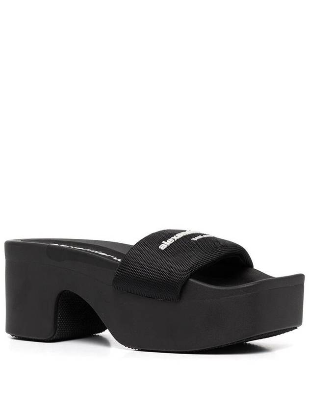 Platform Slide Nylon Slippers Black - ALEXANDER WANG - BALAAN 3