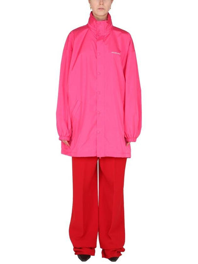 logo oversized taffeta raincoat pink - BALENCIAGA - BALAAN 2