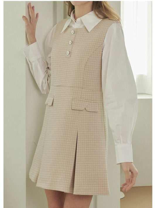 Primrose tweed bustier mini dress pink beige - MICANE - BALAAN 2