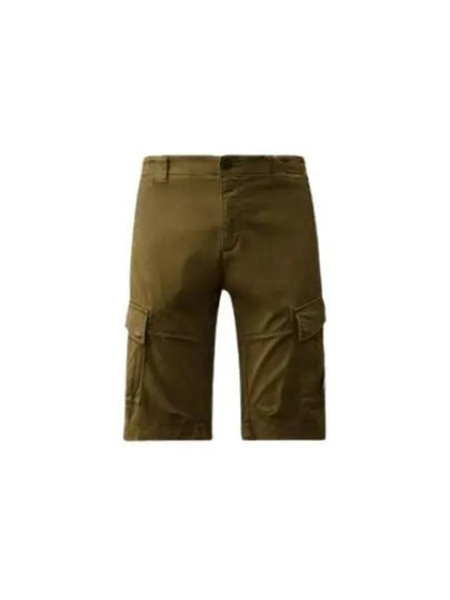 Stretch Satin Cargo Shorts Green - CP COMPANY - BALAAN 2