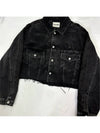 42 MiuMiu Men s Logo Denim Crop Cut Blouson Jacket Black Blue - MIU MIU - BALAAN 5