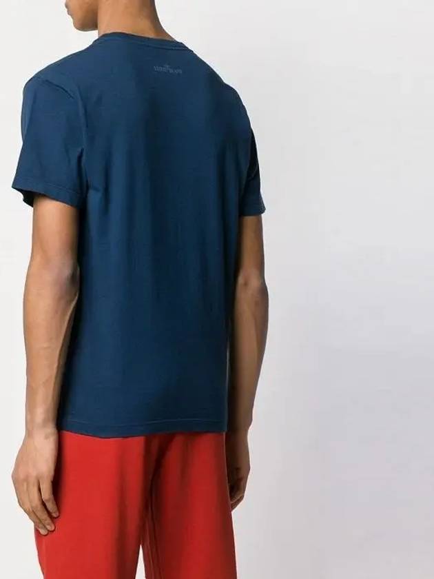 Logo Print Short Sleeve T-Shirt Navy - STONE ISLAND - BALAAN 6