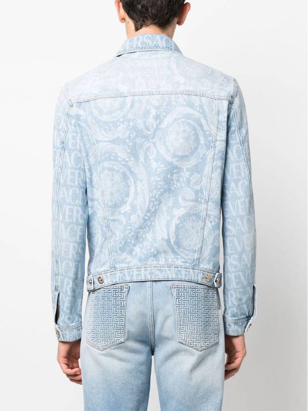 All logo over button denim jacket blue - VERSACE - BALAAN 6