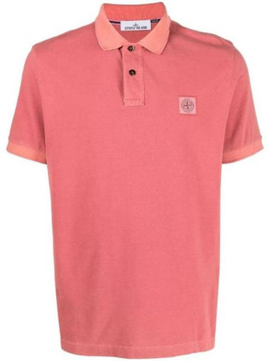 Men's Logo Patch Short Sleeve Polo Shirt Cyclamen - STONE ISLAND - BALAAN 1