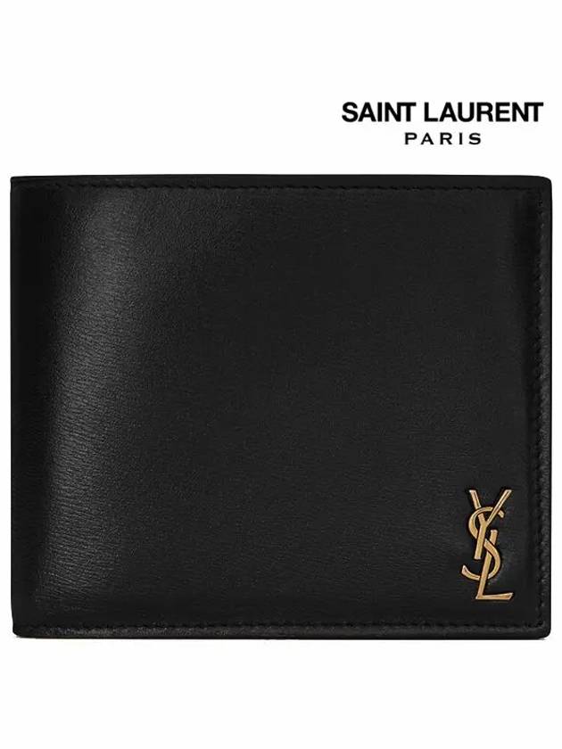 Tiny Monogram Half Wallet Black Gold - SAINT LAURENT - BALAAN 3