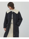 Women's Cape Fur Collar Quilted Single Coat Black - MITTE - BALAAN 6