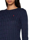 Embroidered Logo Pony Cable Knit Top Navy - POLO RALPH LAUREN - BALAAN 6