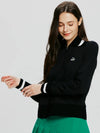 YOKO Collar Neck Half Zip Up Long Sleeve T-Shirt BLACK - 20THHOLE - BALAAN 1