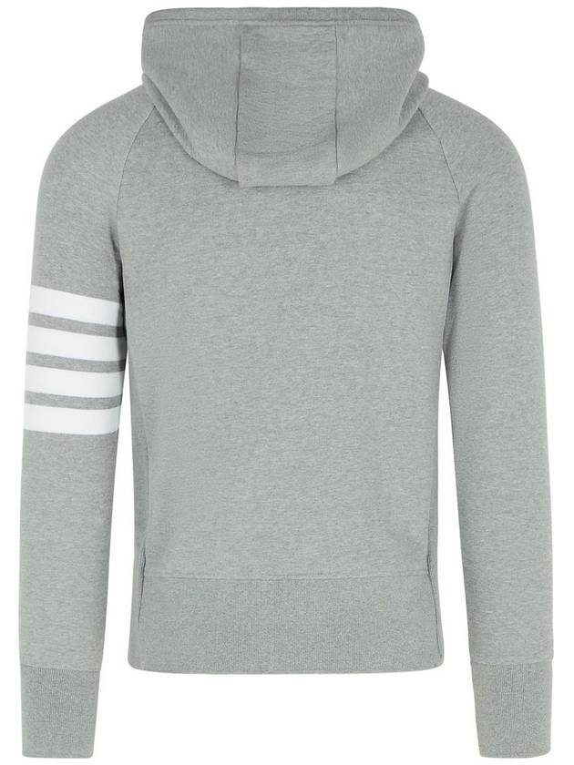 Engineered 4 Bar Diagonal Zip Up Hoodie Light Grey - THOM BROWNE - BALAAN 4