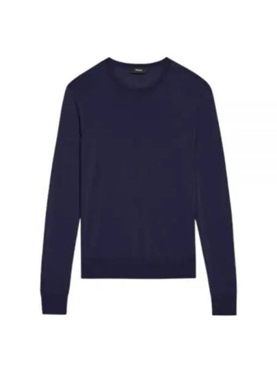 Regal Wool Crew Neck Knit Top Navy - THEORY - BALAAN 2