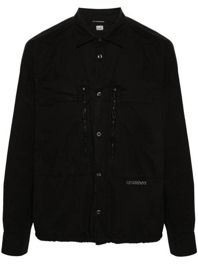 Cotton Popeline Over Long Sleeve Shirt Black - CP COMPANY - BALAAN 2