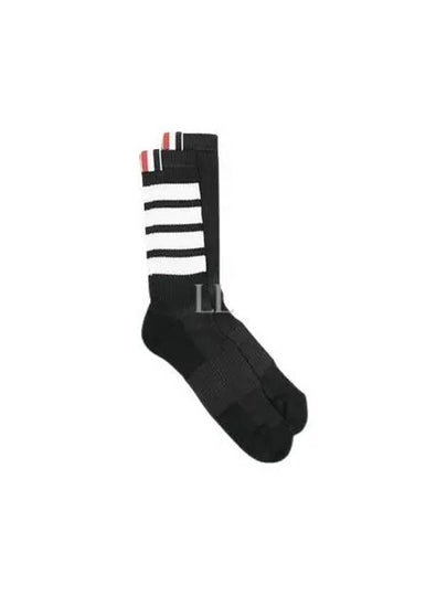 4 Bar Stripe Cotton Socks Black - THOM BROWNE - BALAAN 2