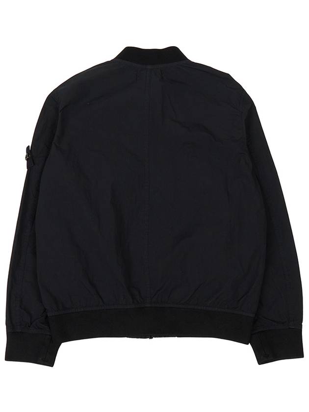 Kids Garment Dyed Cotton Nylon Bomber Jacket Black - STONE ISLAND - BALAAN 4