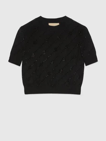 GG Interlocking Cashmere Knit Top Black - GUCCI - BALAAN 2