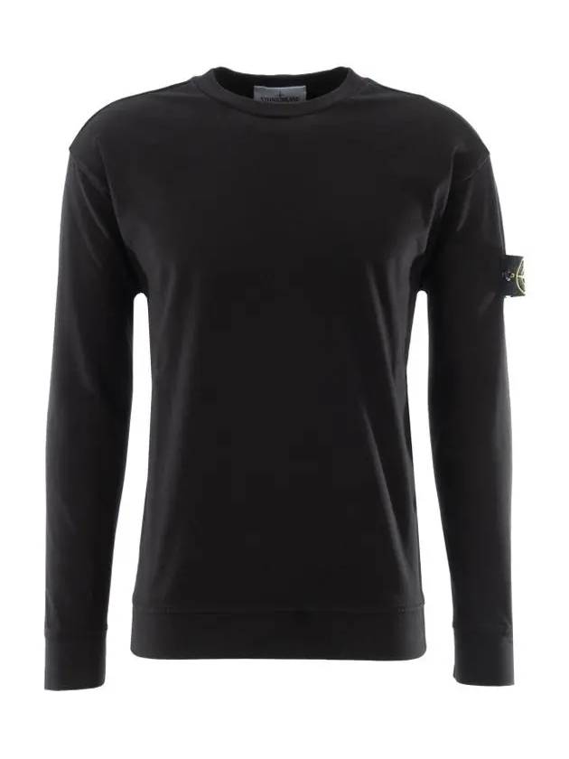 Crewneck Heavy Cotton Jersey Sweatshirt Black - STONE ISLAND - BALAAN 3