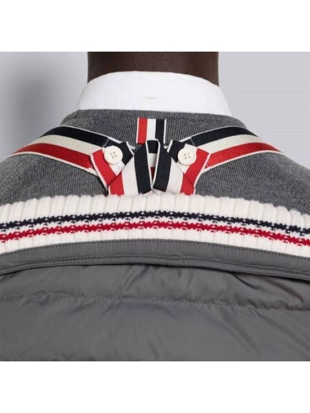 4 Bar Poly Twill Down Vest Grey - THOM BROWNE - BALAAN 5