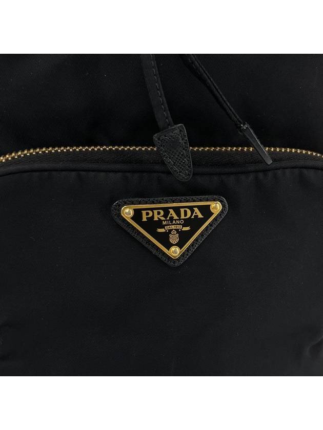 Triangle logo nylon tesuto bucket bag black large - PRADA - BALAAN 4