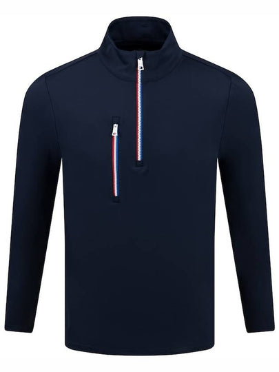 Men's Golf Daytona Tech Interlock Slim Fit Pullover Long Sleeve T-Shirt Navy - G/FORE - BALAAN 2