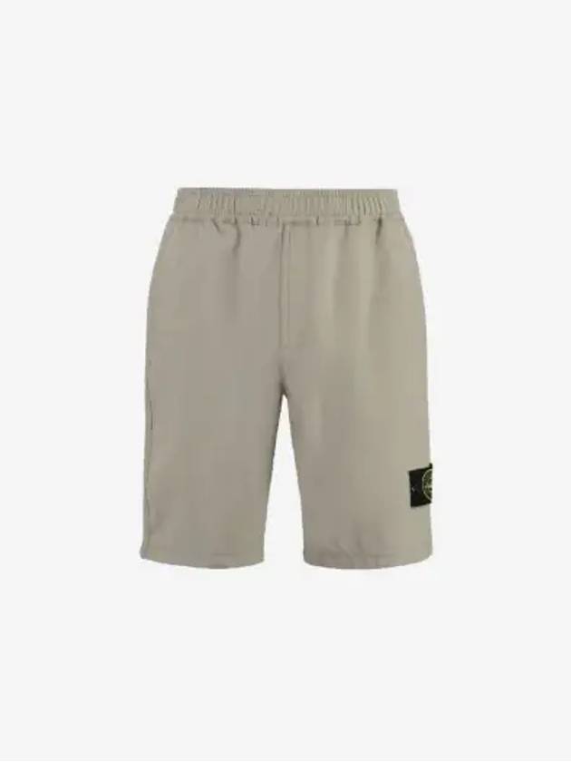 Stretch Nylon Badge Bermuda Shorts Dove Grey - STONE ISLAND - BALAAN 2