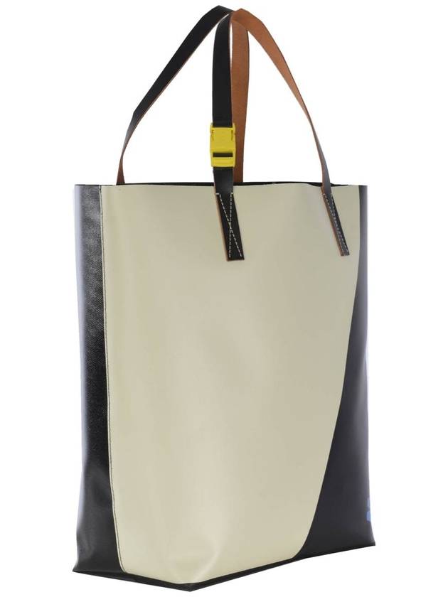 Logo Shopper Tote Bag Black White - MARNI - BALAAN 3