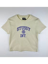 AU Australia ATHLETICS Slim Crop T Shirt ST122005 Oatmeal WOMENS AU10 M - STUSSY - BALAAN 1