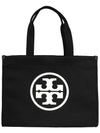 Ella Canvas Large Tote Bag Black - TORY BURCH - BALAAN 2