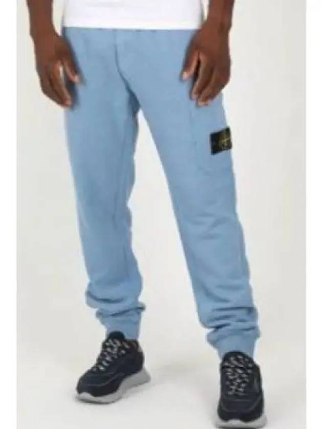 Waffen Patch Cotton Fleece Track Pants Avio Blue - STONE ISLAND - BALAAN 2