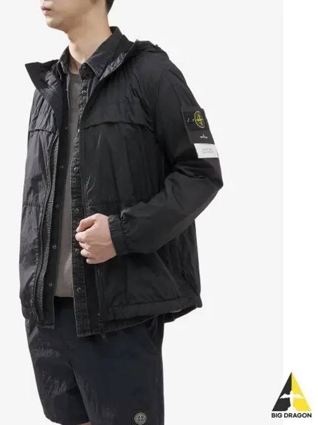 Garment Dyed Crinkle Reps R-Nylon Jacket Black - STONE ISLAND - BALAAN 2