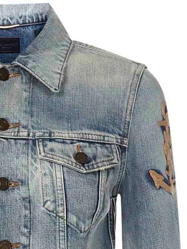 Women's Denim Jacket - SAINT LAURENT - BALAAN.