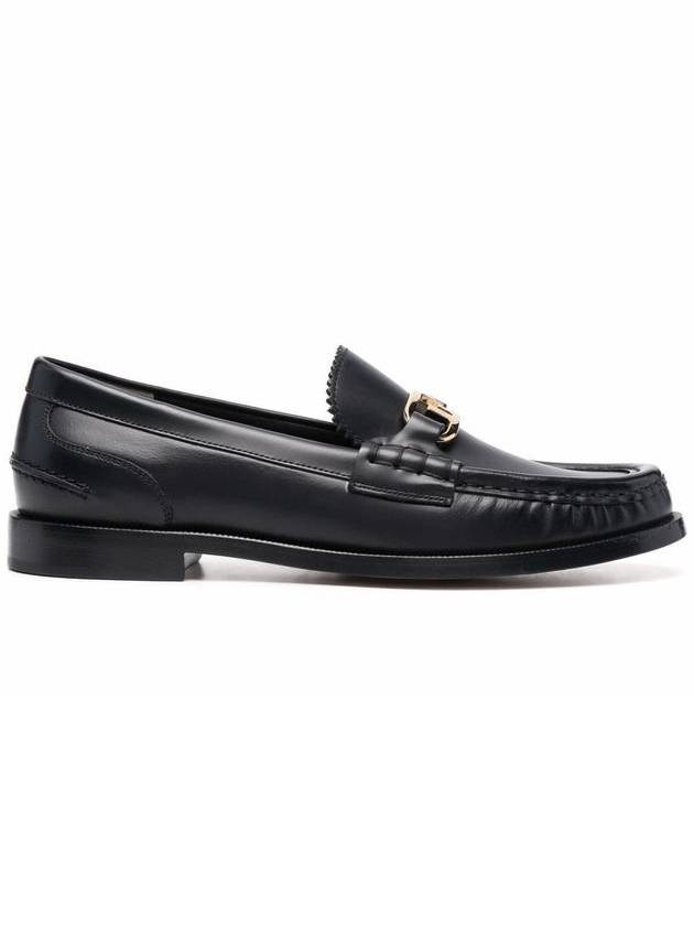 O LOCK buckle leather loafers black - FENDI - BALAAN.