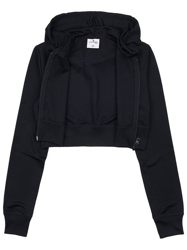 Crop Interlock Zip Up Hoodie Black - COURREGES - BALAAN 11