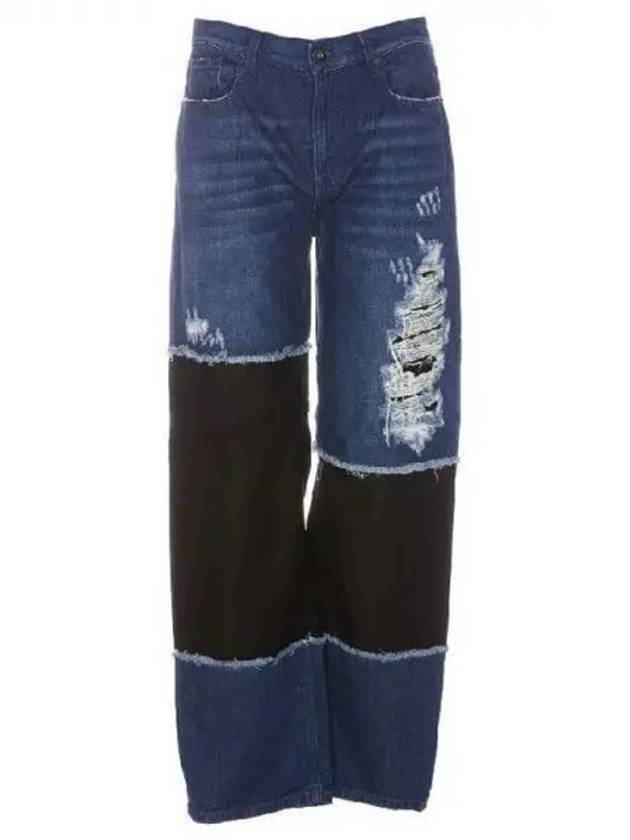 Mix panel distressed denim pants - JW ANDERSON - BALAAN 1