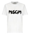 Brushed Logo Cotton Short Sleeve T-Shirt White - MSGM - BALAAN 2