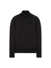 Wappen Patch Loose Fit Cotton Turtleneck Black - STONE ISLAND - BALAAN 3