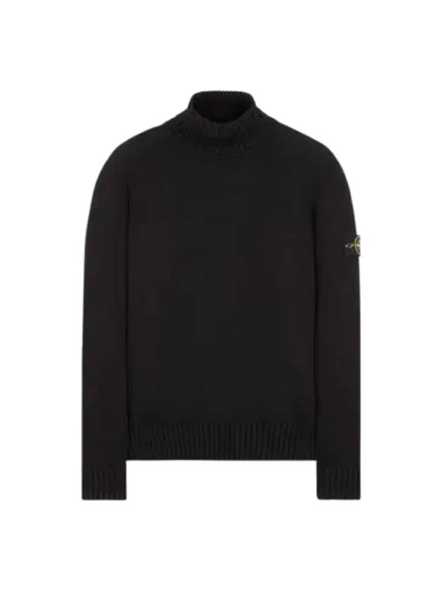 Wappen Patch Loose Fit Cotton Turtleneck Black - STONE ISLAND - BALAAN 3