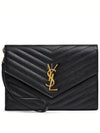 Grain De Poudre Cassandre Clutch Bag Black - SAINT LAURENT - BALAAN 2