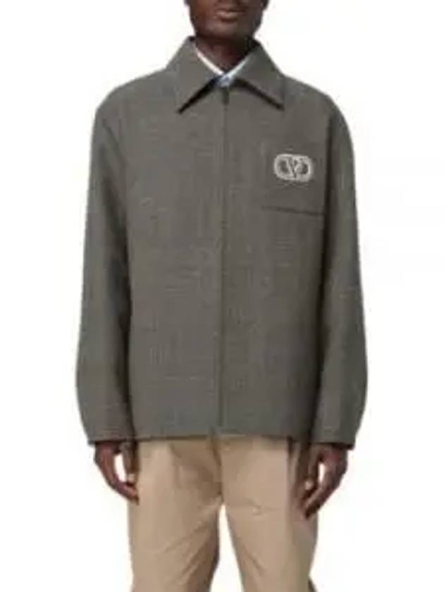 V Logo Jacket Grey - VALENTINO - BALAAN 2