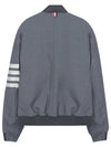 Diagonal Striped Knit Rib Blouson Bomber Jacket Grey - THOM BROWNE - BALAAN 3