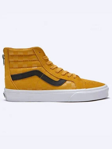 Tonal Check Skate High Reissue Zip Yellow VN0A5KRCF3X1 - VANS - BALAAN 1