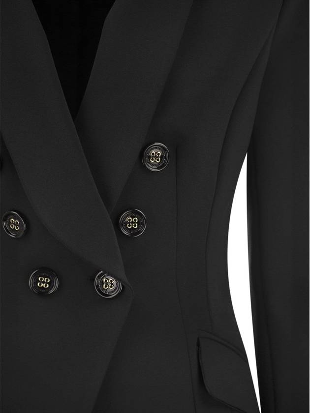 Double-breasted crepe jacket with shawl lapels - ELISABETTA FRANCHI - BALAAN 4