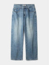 DPT 004 Damaged washed denim pants Medium blue - INDUST - BALAAN 6